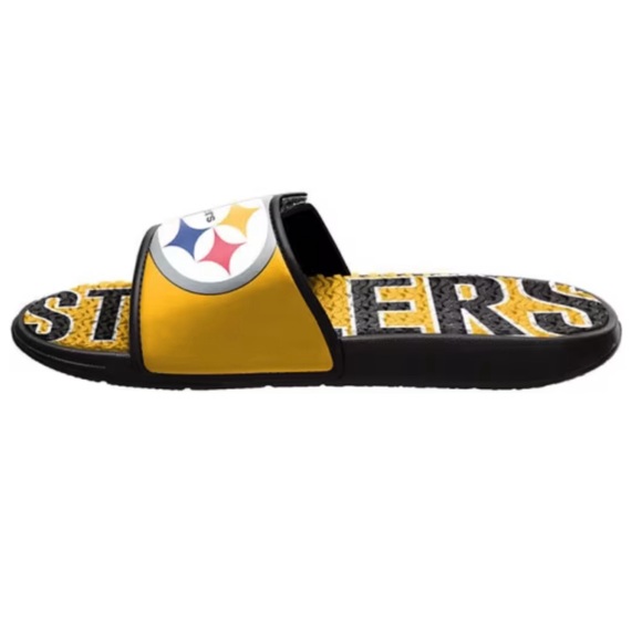 NFL • Pittsburgh Steelers Team Gel Slides Logo Sandals - Picture 2 of 7